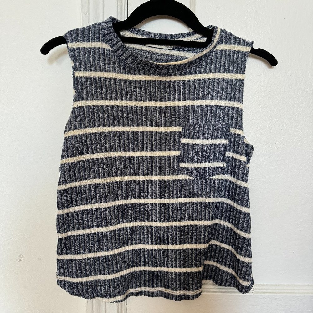 Bershka blue striped sleeveless top